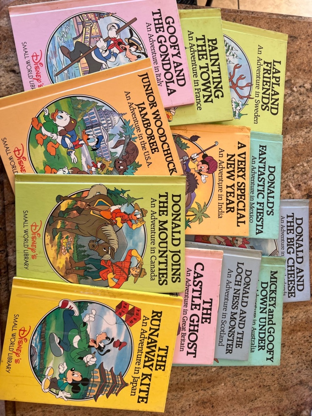 Disney Small World Library Children's Books - Yellow, Pink, Green, Orange, Blue